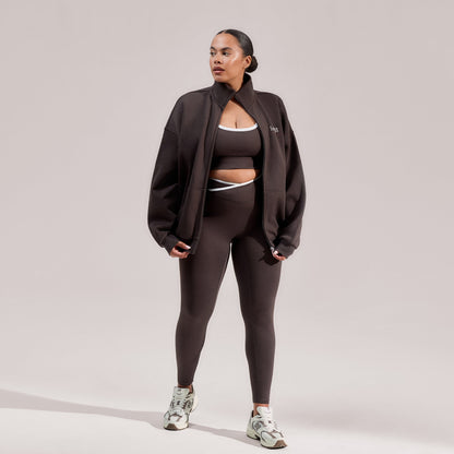 Curve Ultimate Everyday Wrap Waist Leggings - Black Coffee