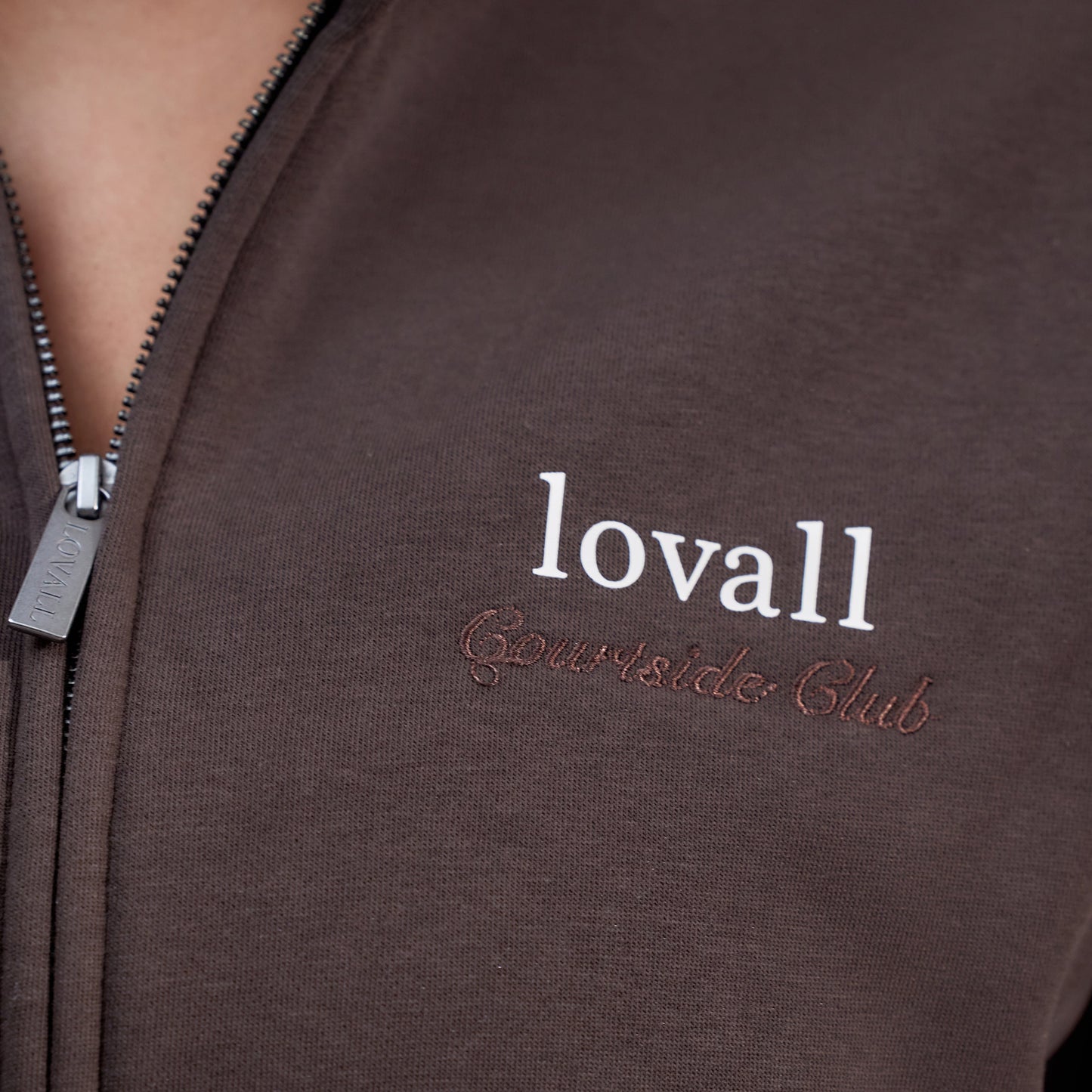 Curve Organic Funnel Neck Zip Through - Black Coffee