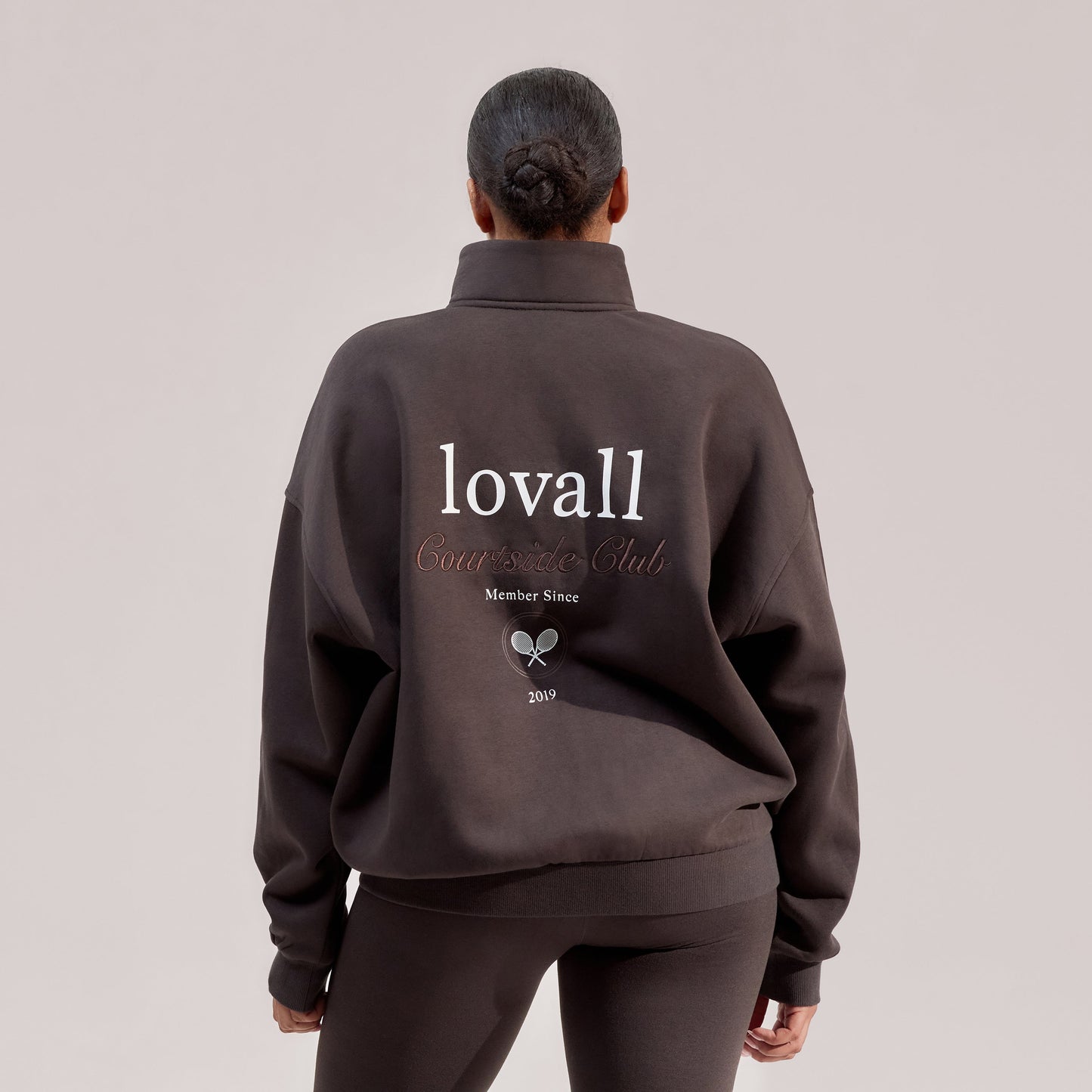 Curve Organic Funnel Neck Zip Through - Black Coffee