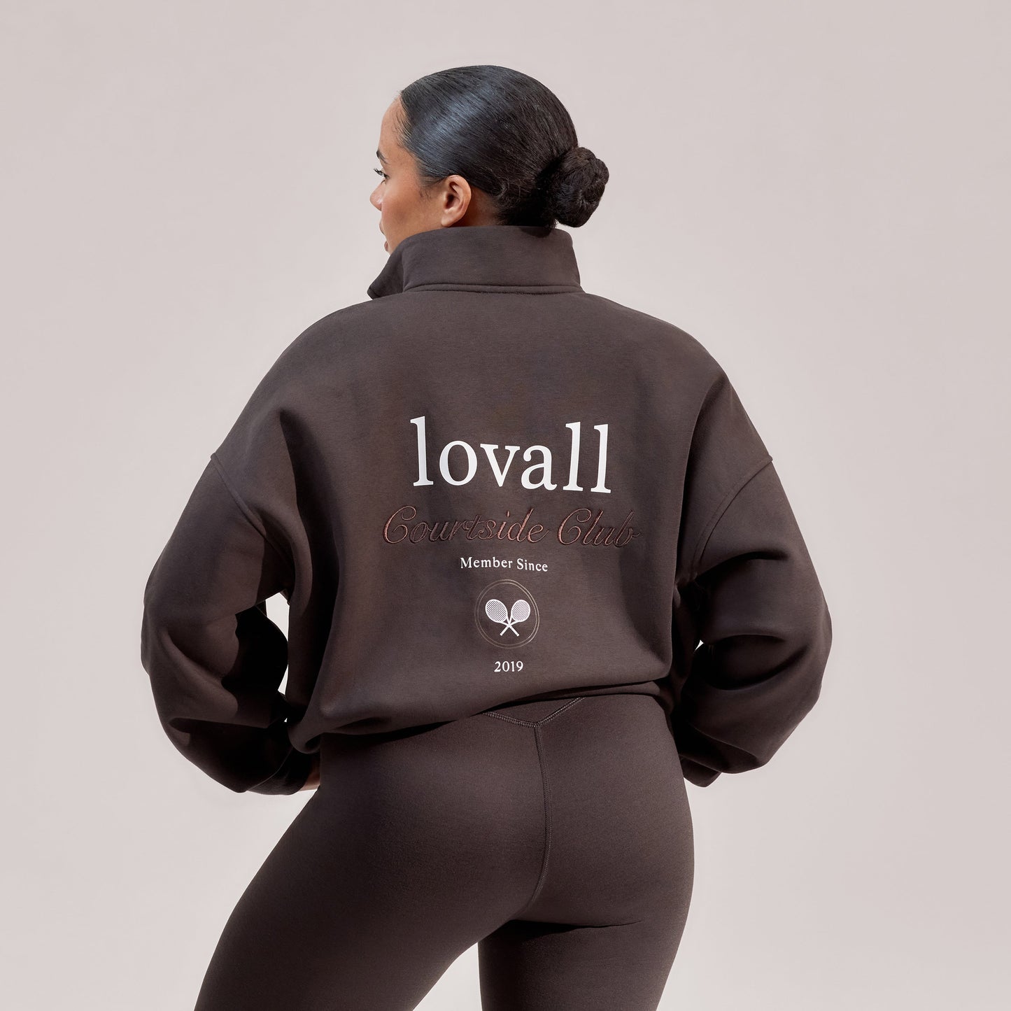 Curve Organic Funnel Neck Zip Through - Black Coffee