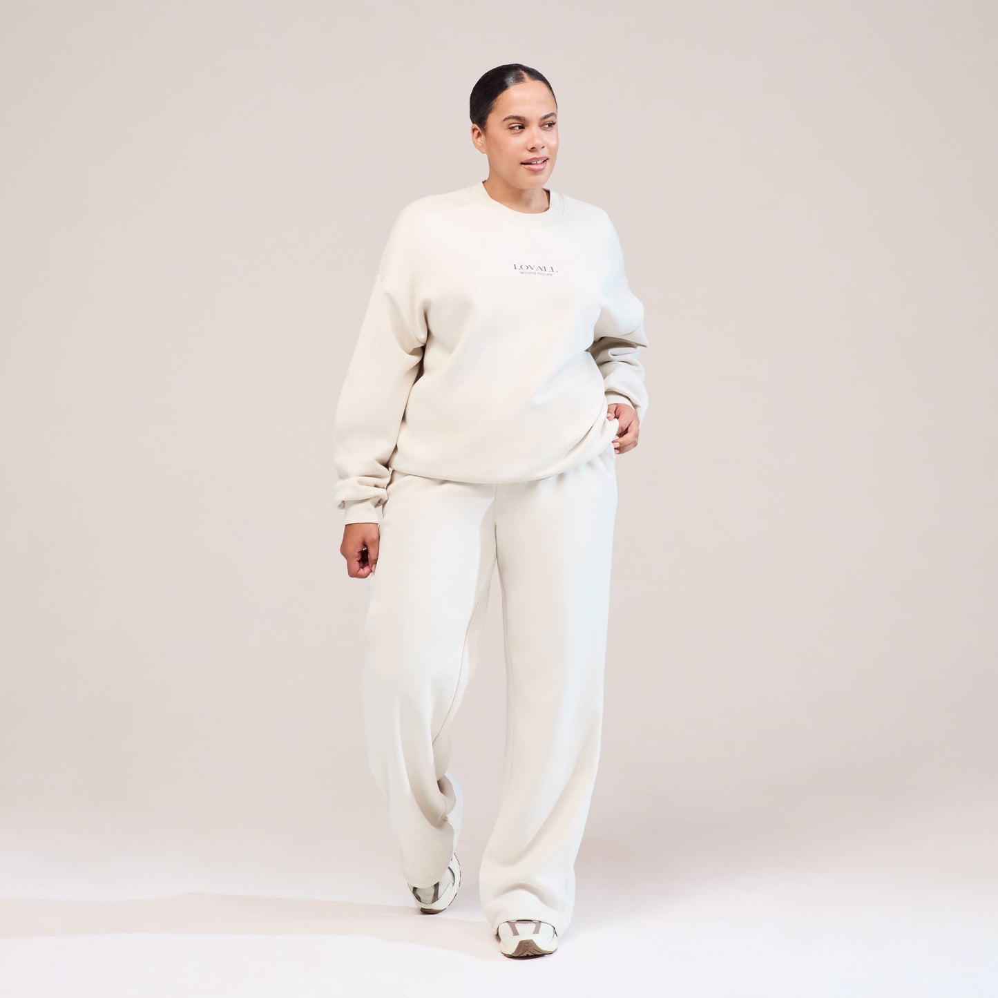 Curve Organic Wide Leg Jogger - Ecru