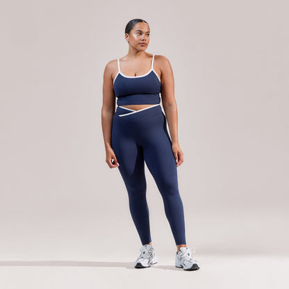 Curve Ultimate Everyday Wrap Waist Leggings - Navy