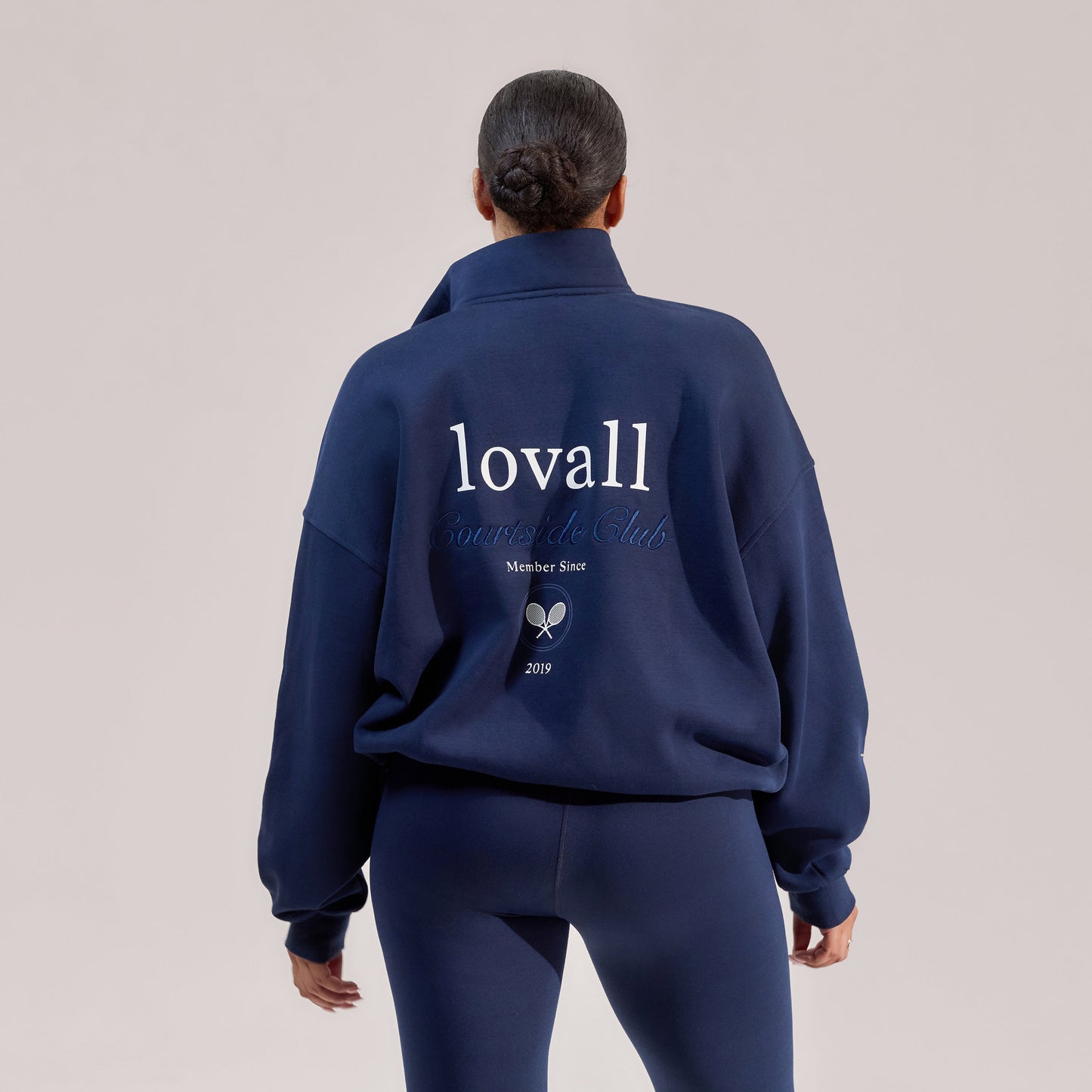 Curve Organic Funnel Neck Zip Through - Navy