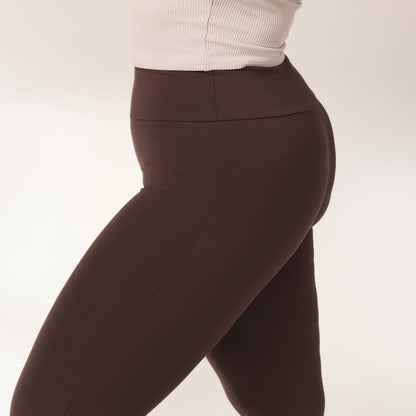 Curve lightweight Flare Leggings - Espresso Brown
