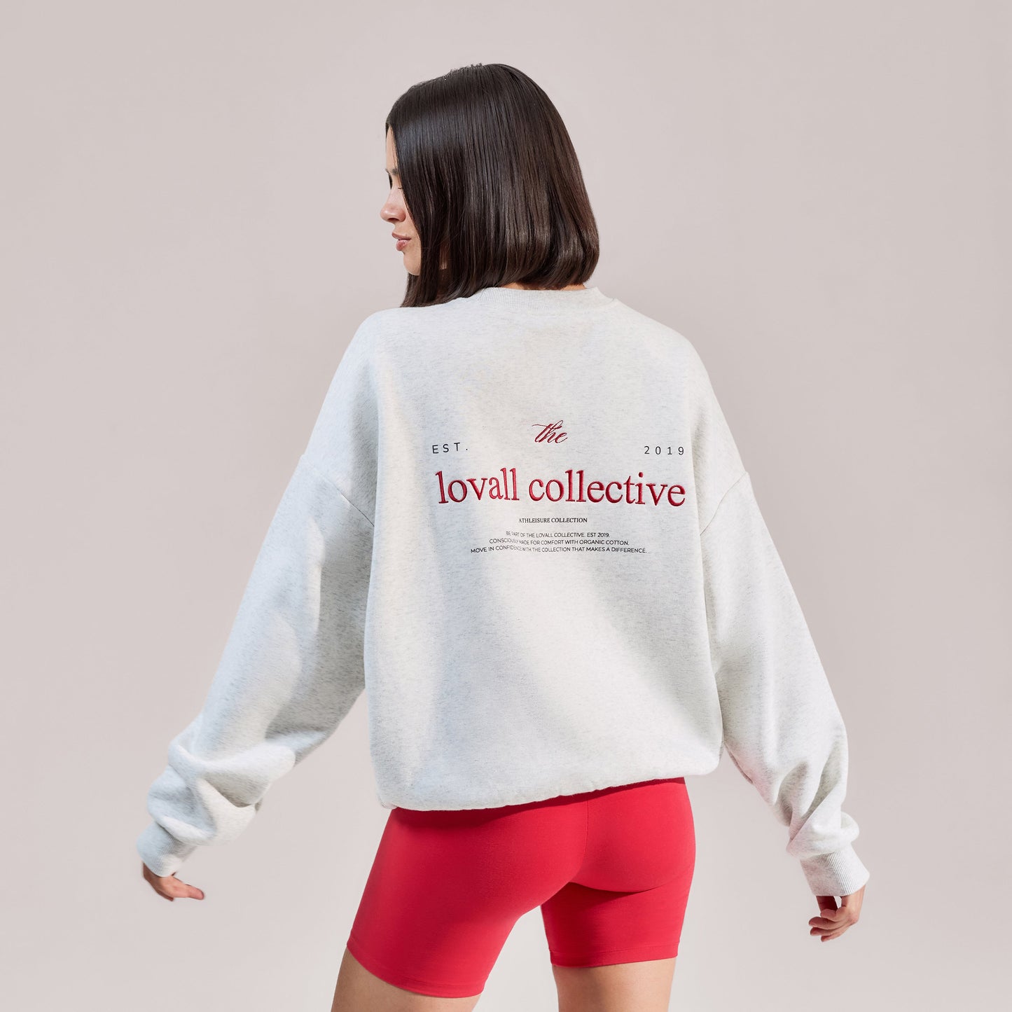 Organic Oversized Sweatshirt The Lovall Collective- Light Grey Marl