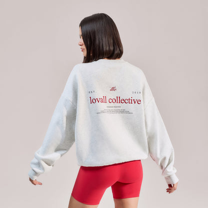 Organic Oversized Sweatshirt The Lovall Collective- Light Grey Marl