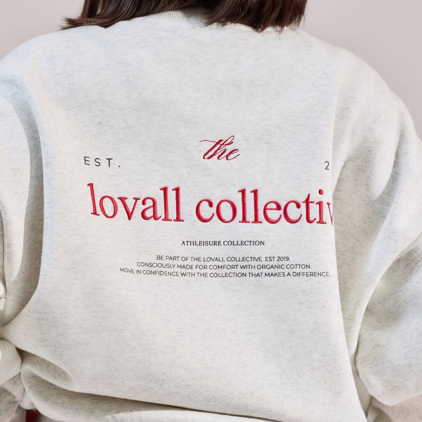 Organic Oversized Sweatshirt The Lovall Collective- Light Grey Marl