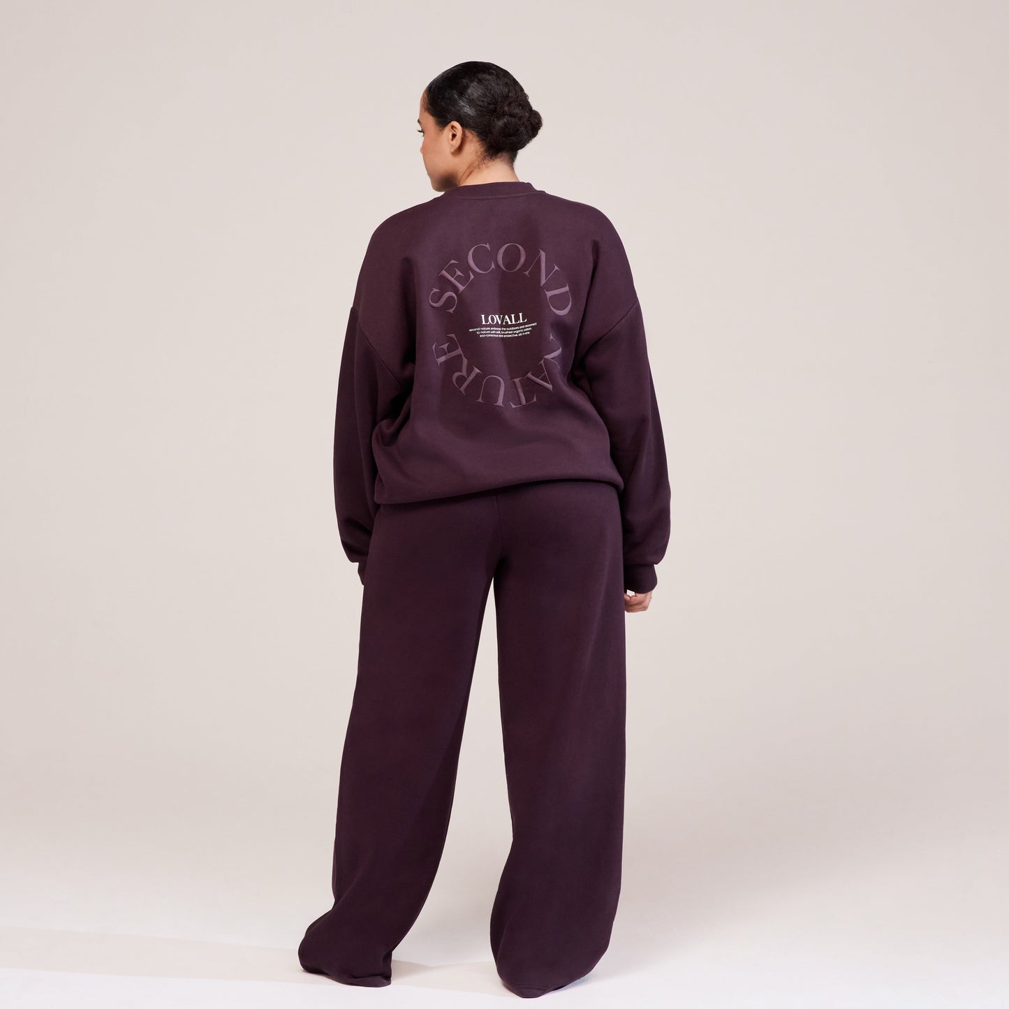 Curve Organic Wide Leg Jogger - Wine