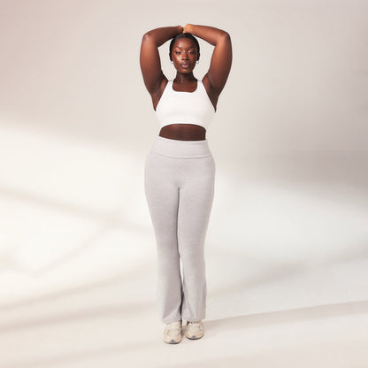 Curve lightweight Flare Leggings - Light Grey Marl