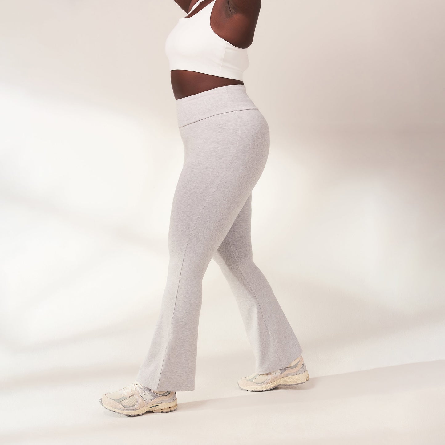 Curve lightweight Flare Leggings - Light Grey Marl