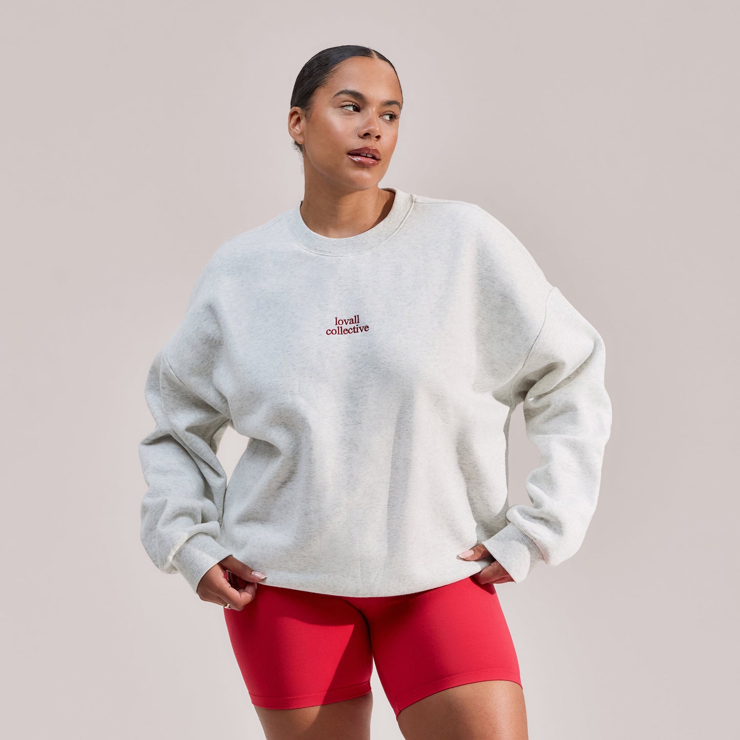 Organic Oversized Sweatshirt The Lovall Collective- Light Grey Marl