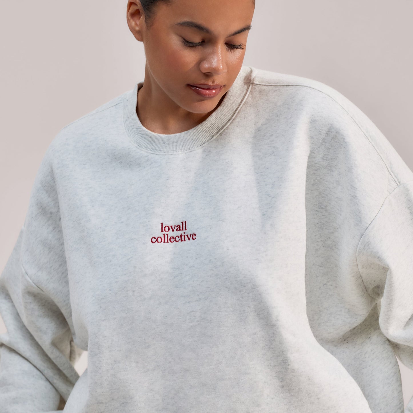 CurveOrganic Oversized Sweatshirt The Lovall Collective - Light Grey Marl