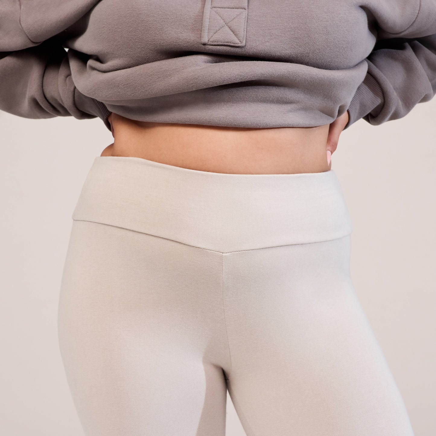 Curve Everyday High Waisted Leggings - Oatmeal Beige