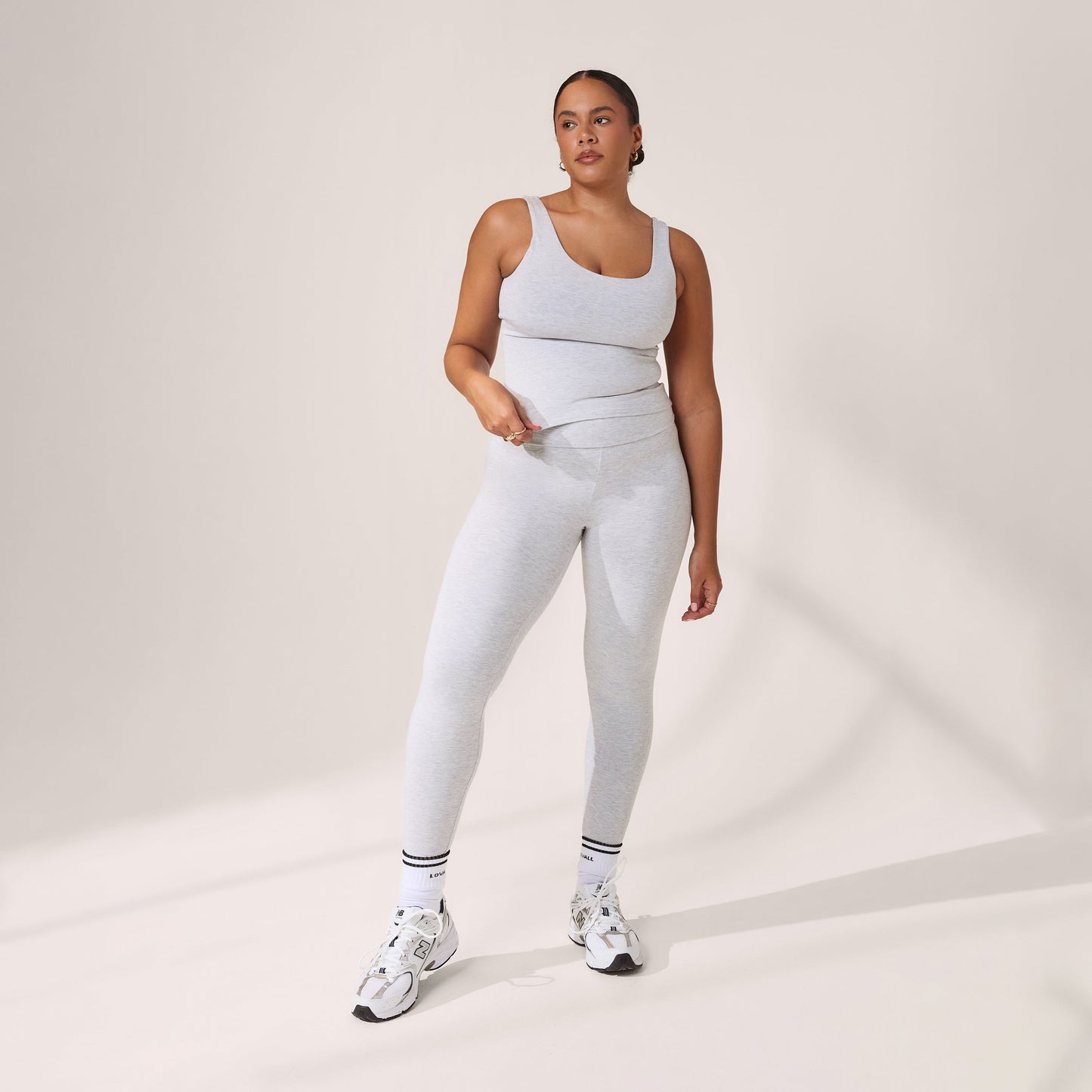 Curve Lightweight Everyday Tank Top - Light Grey Marl