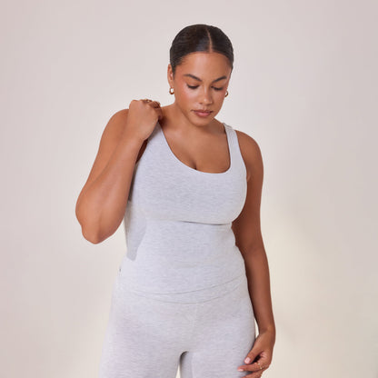 Curve Lightweight Everyday Tank Top - Light Grey Marl