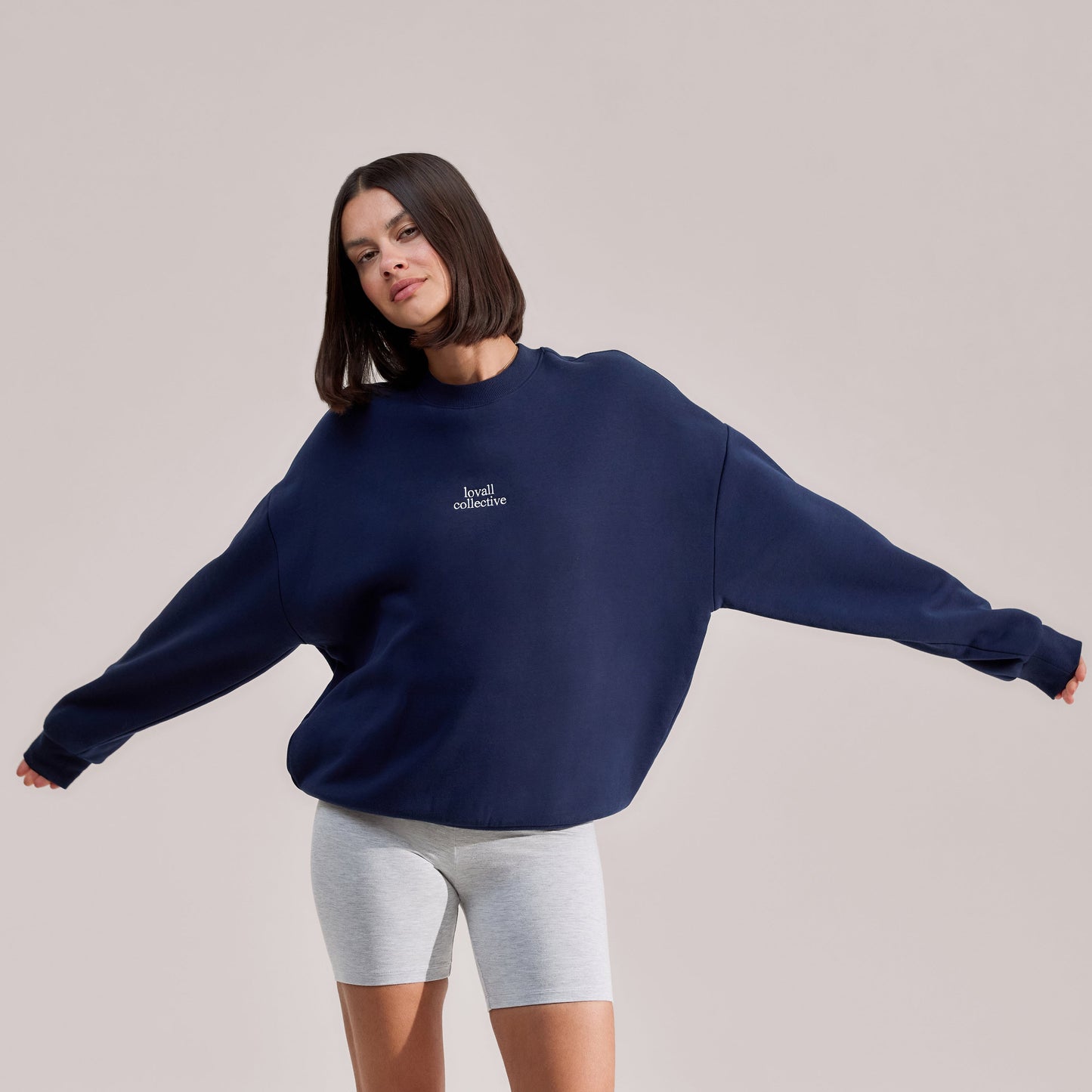Organic Oversized Sweatshirt The Lovall Collective - Navy