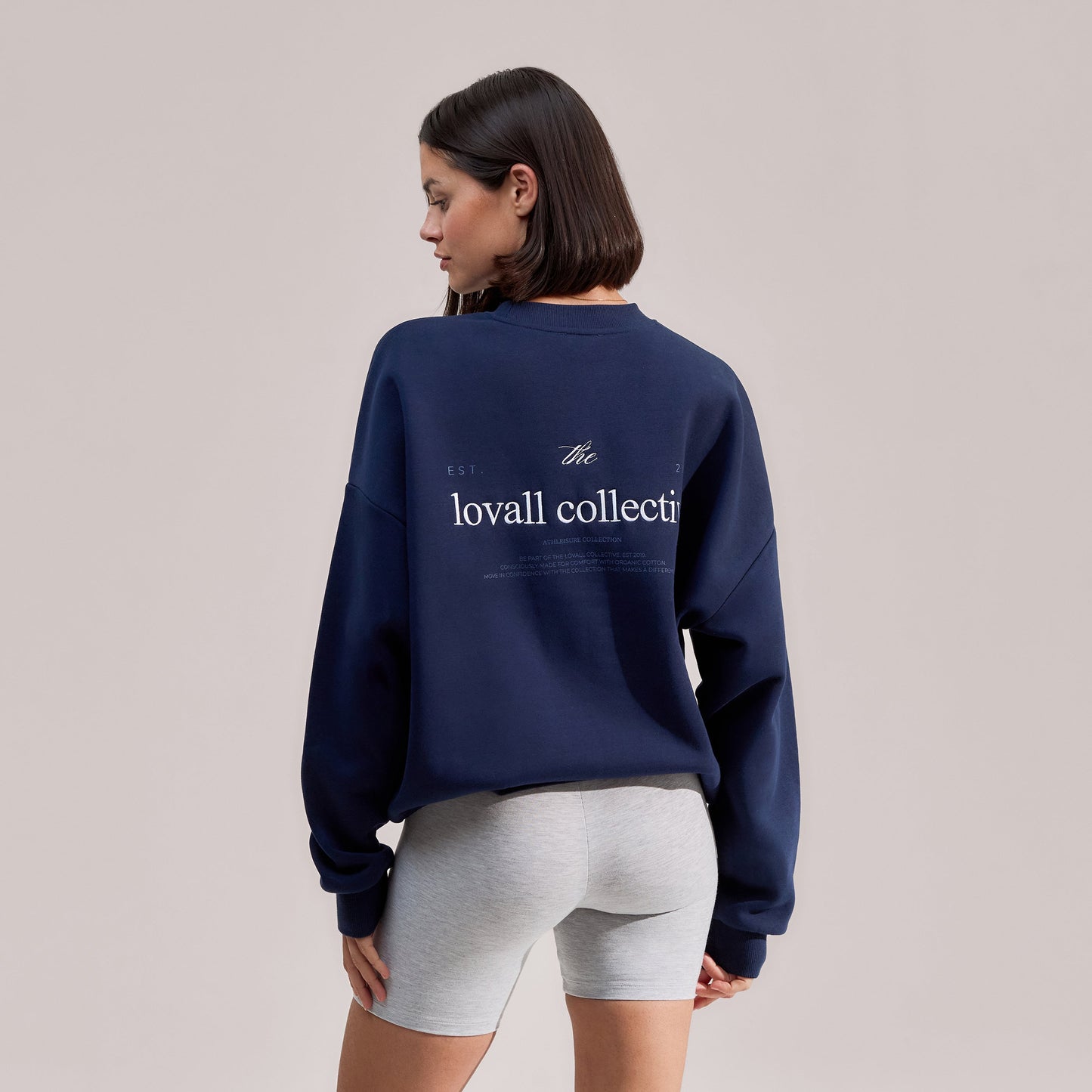 Organic Oversized Sweatshirt The Lovall Collective - Navy