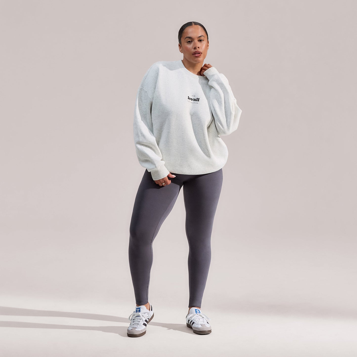 Curve Organic Oversized Sweatshirt Collective  - Light Grey Marl