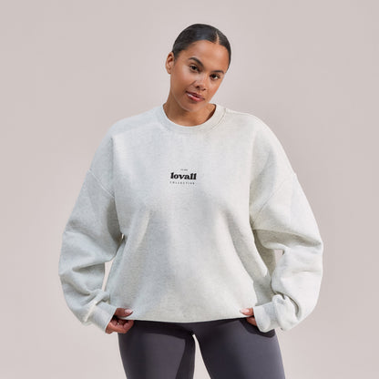 Organic Oversized Sweatshirt Collective - Light Grey Marl