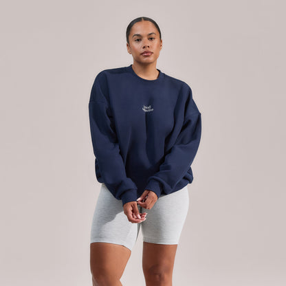 Curve Organic Oversized Sweatshirt The Lovall Collective - Navy