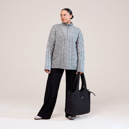 Curve Winter Wide Leg Trousers - Black