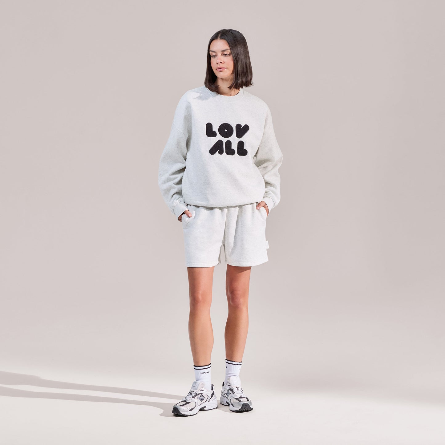 Organic Sweat Shorts - Light Grey Marl