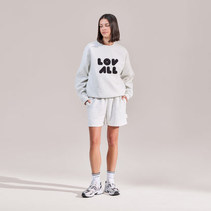 Organic Sweat Shorts - Light Grey Marl