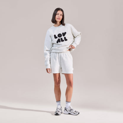 Organic Sweat Shorts - Light Grey Marl