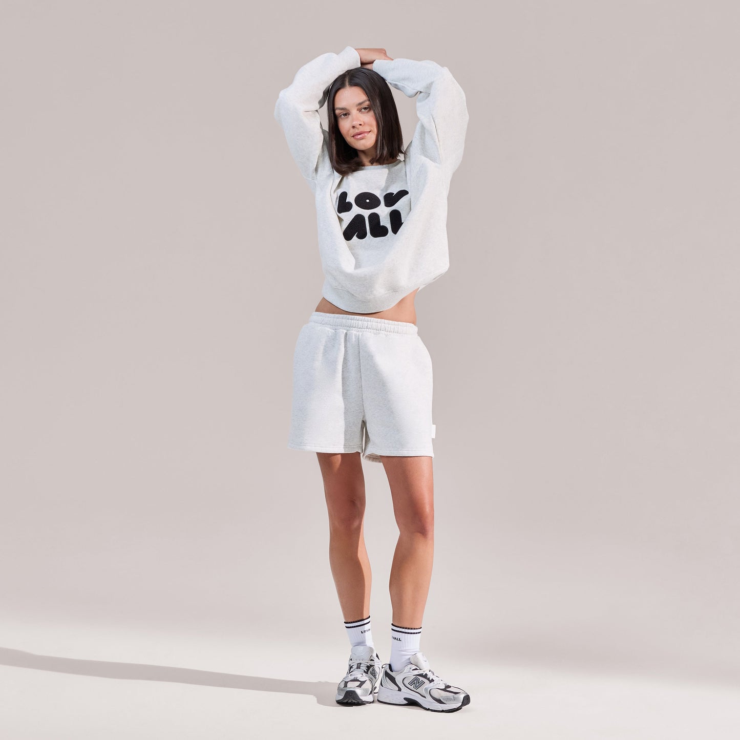 Organic Sweat Shorts - Light Grey Marl