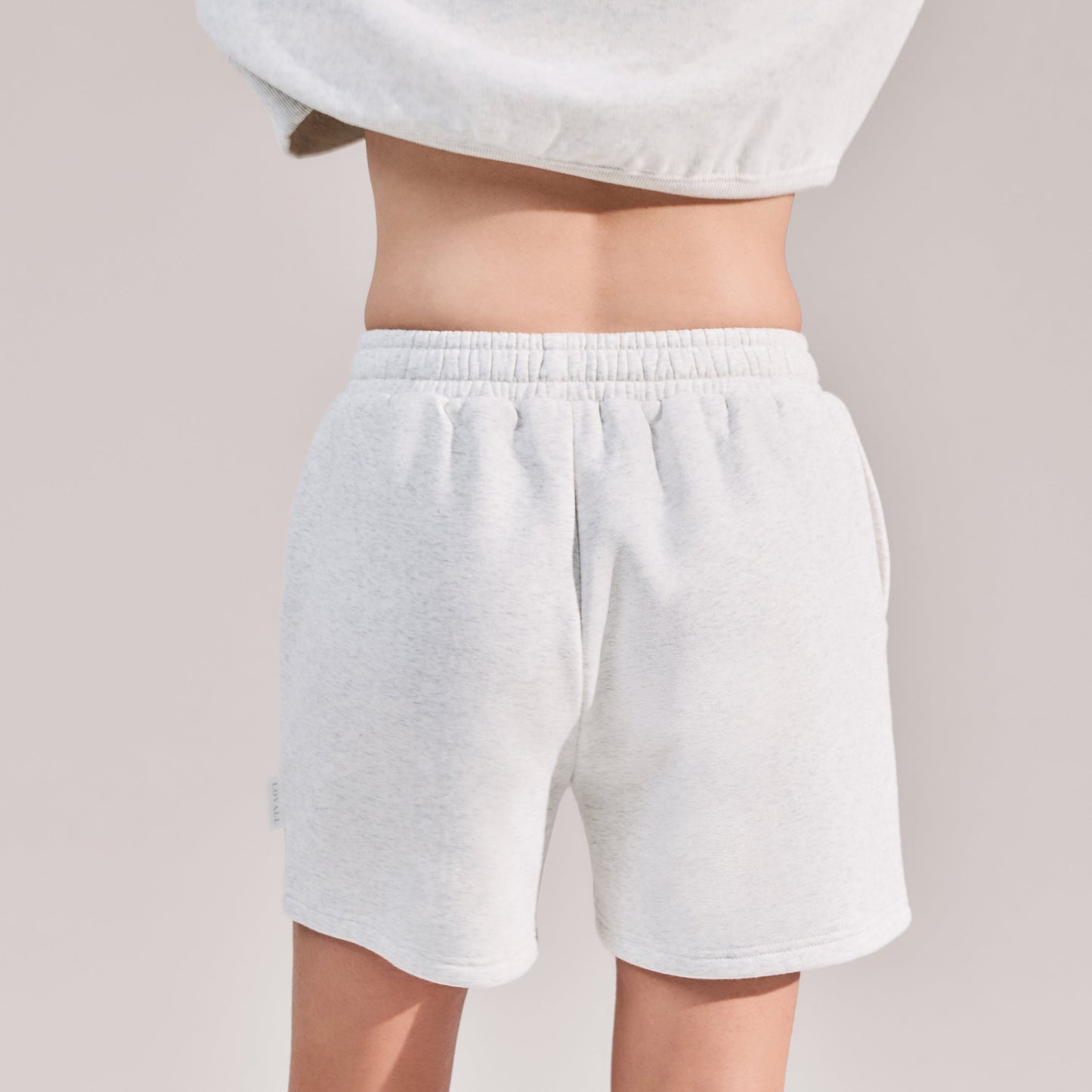 Organic Sweat Shorts - Light Grey Marl