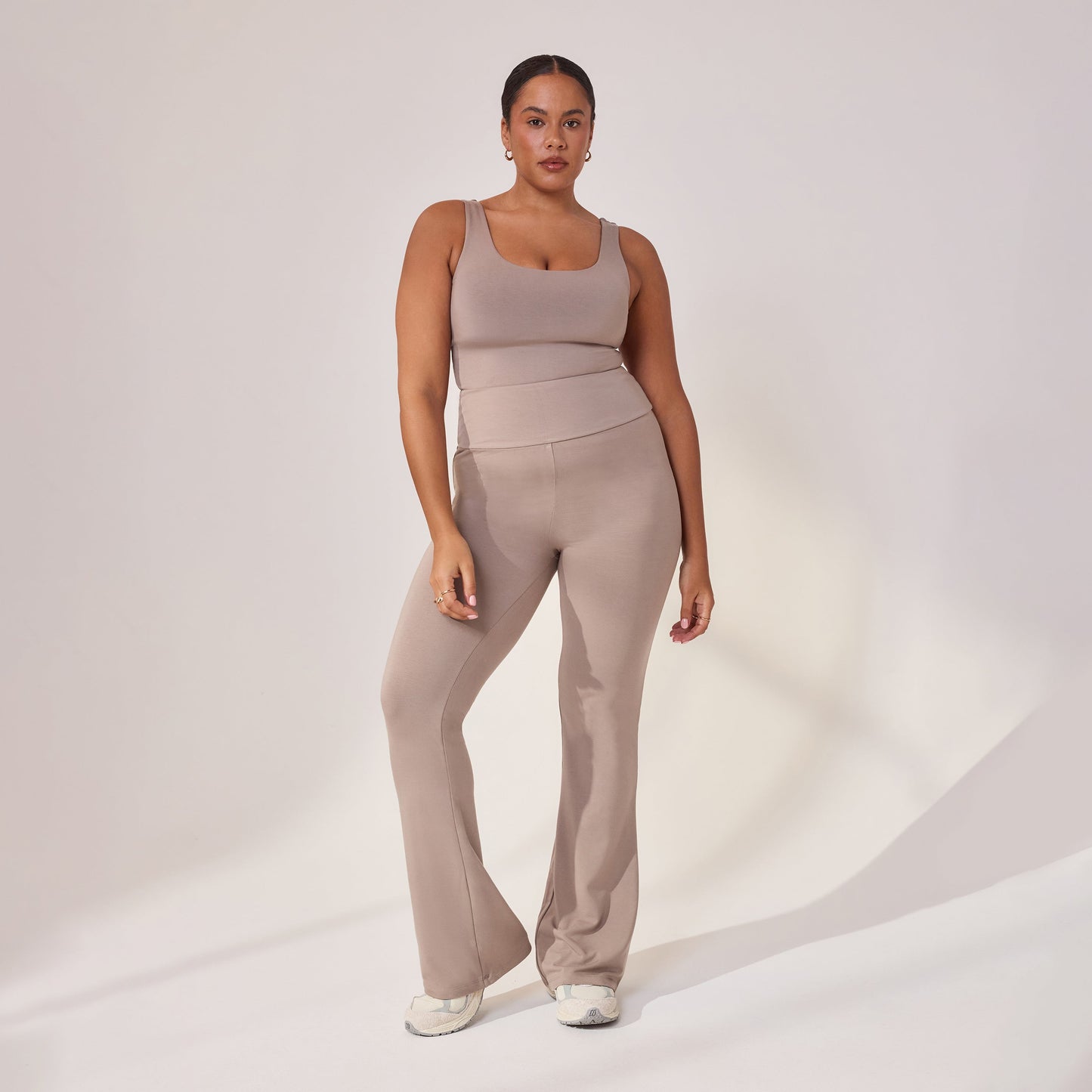 Curve Lightweight Flare Leggings - Stone