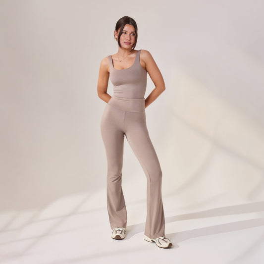 Lightweight Flare Leggings - Stone