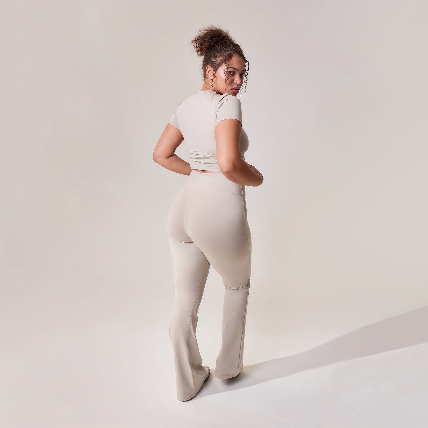 Curve Ultimate Everyday Flare Leggings - Oatmeal Beige