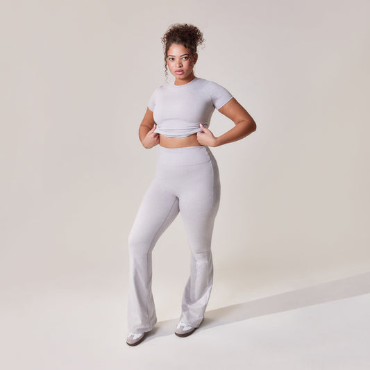 Curve Ultimate Everyday Flare Leggings - Light Grey Marl