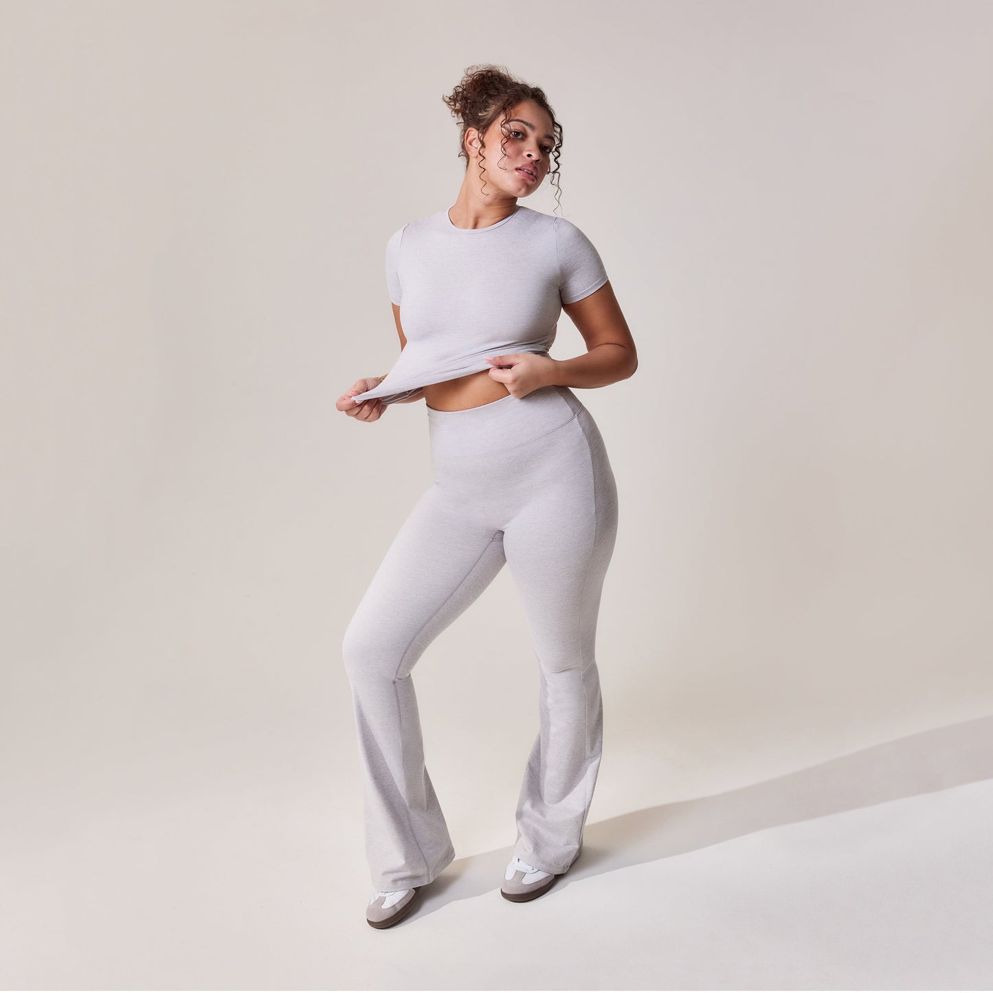 Curve Ultimate Everyday Flare Leggings - Light Grey Marl