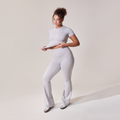 Curve Ultimate Everyday Flare Leggings - Light Grey Marl