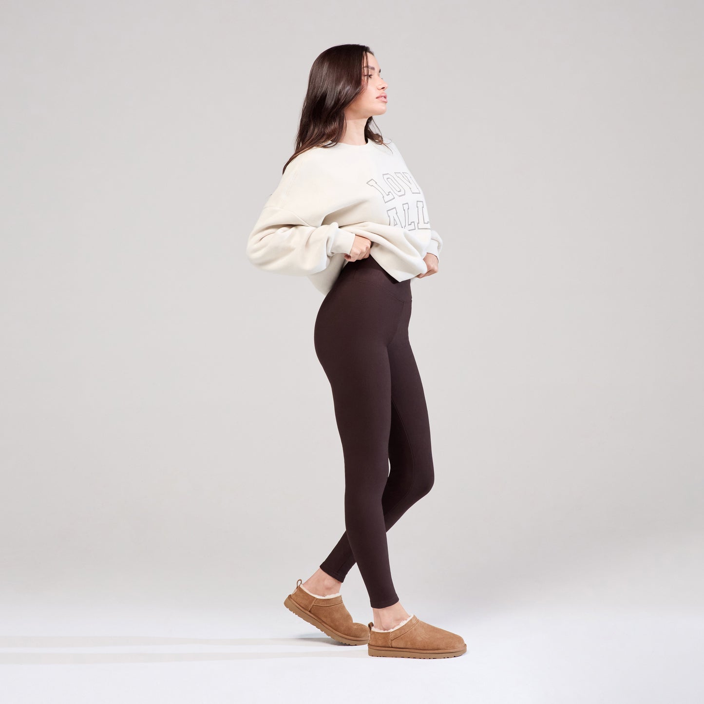 Winter Everyday High Waisted Leggings - Espresso Brown