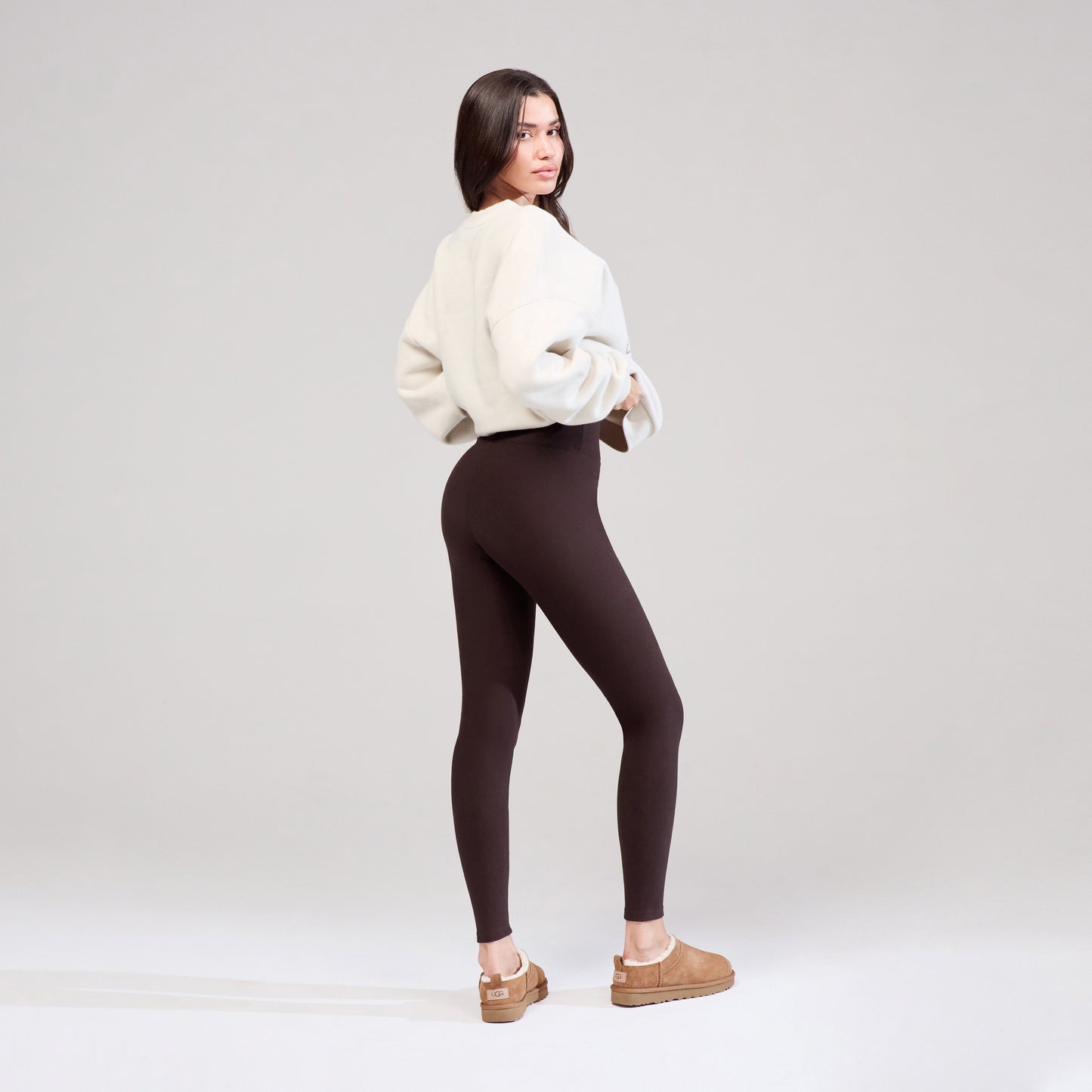 Winter Everyday High Waisted Leggings - Espresso Brown