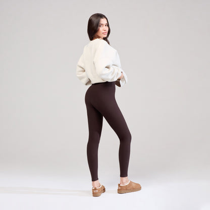 Winter Everyday High Waisted Leggings - Espresso Brown