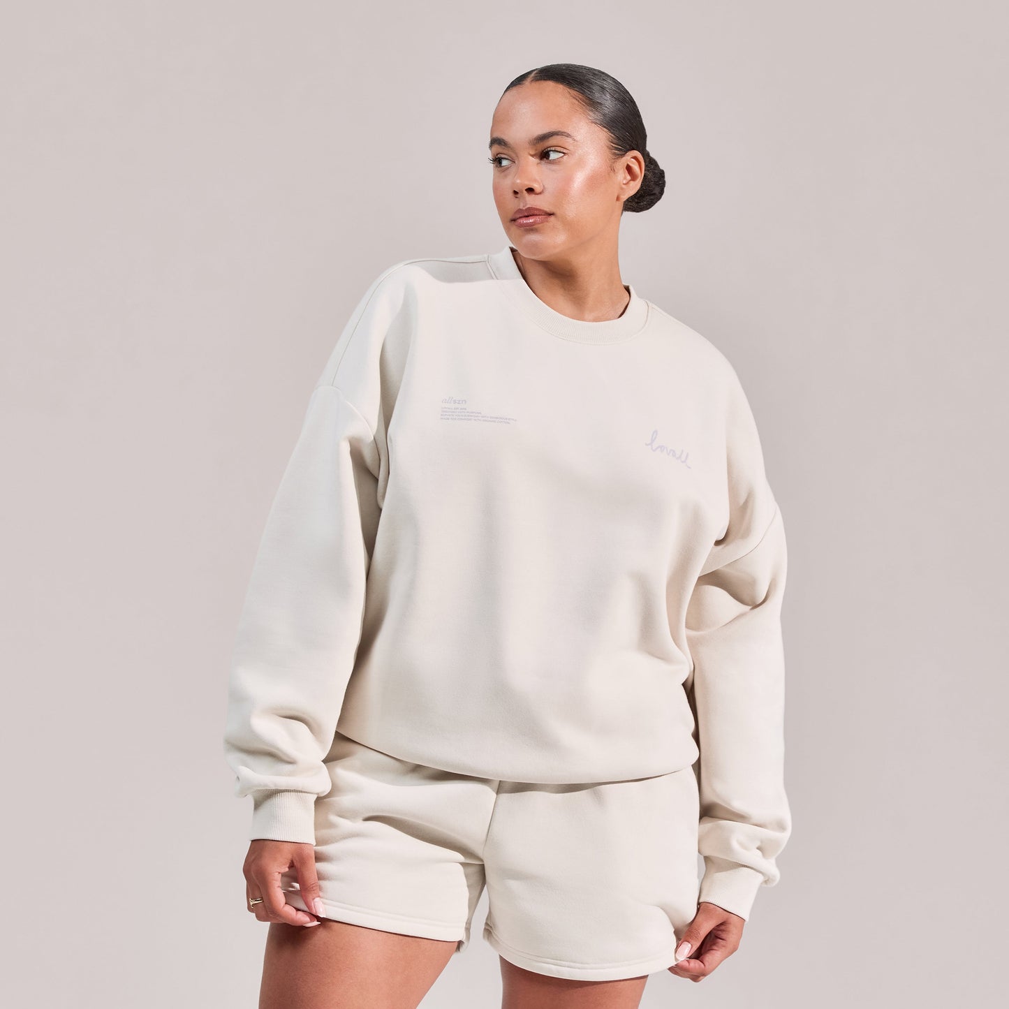 Curve Organic Oversized Sweatshirt Euphoric - Ecru