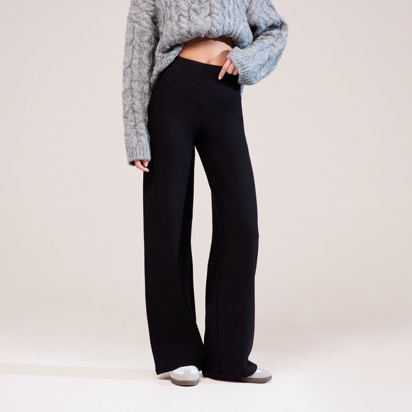 Winter Wide Leg Trousers - Black