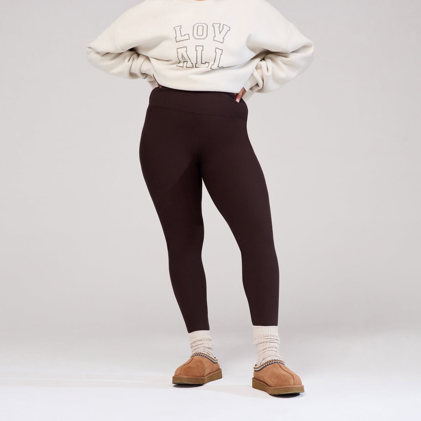 Curve Winter Everyday High Waisted Leggings - Espresso Brown