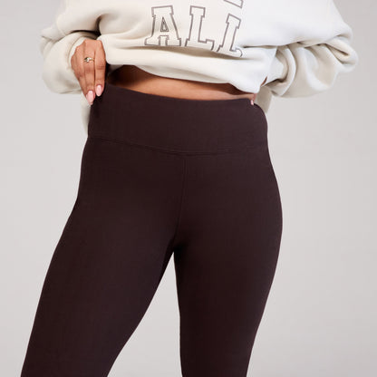 Winter Everyday High Waisted Leggings - Espresso Brown