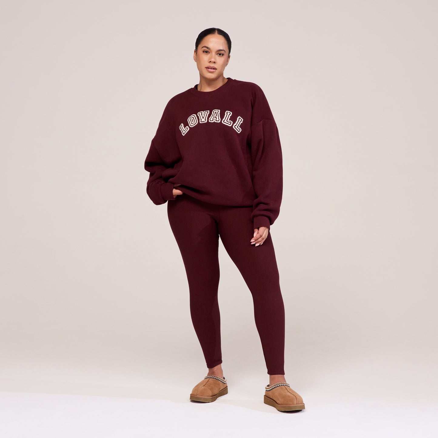 Curve Winter Everyday High Waisted Leggings - Burgundy