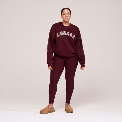 Curve Winter Everyday High Waisted Leggings - Burgundy