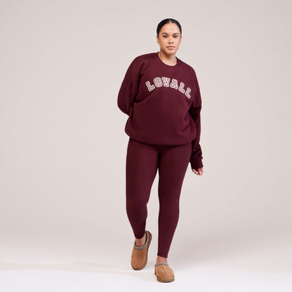 Curve Winter Everyday High Waisted Leggings - Burgundy