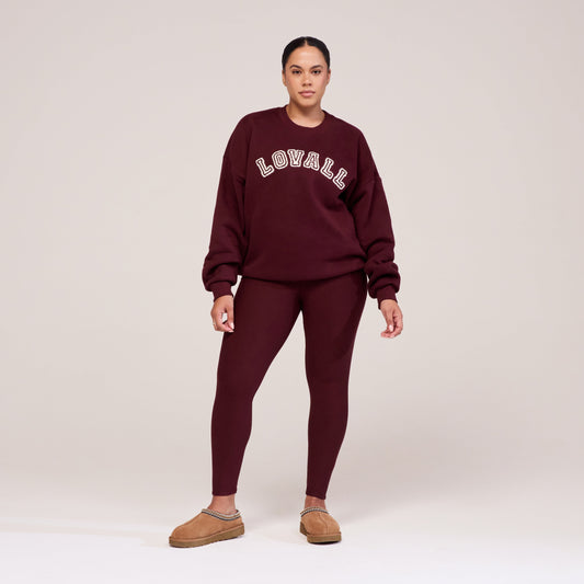 Curve Winter Everyday High Waisted Leggings - Burgundy