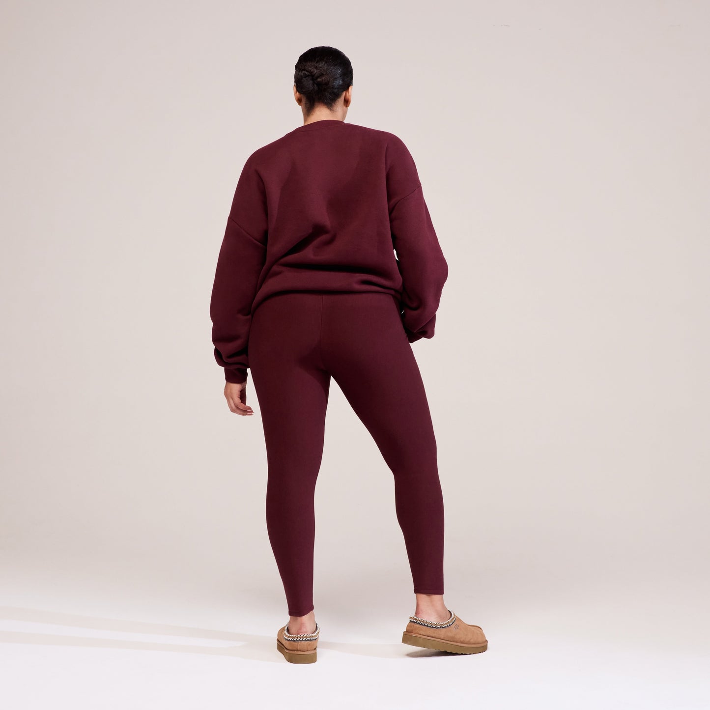 Curve Winter Everyday High Waisted Leggings - Burgundy