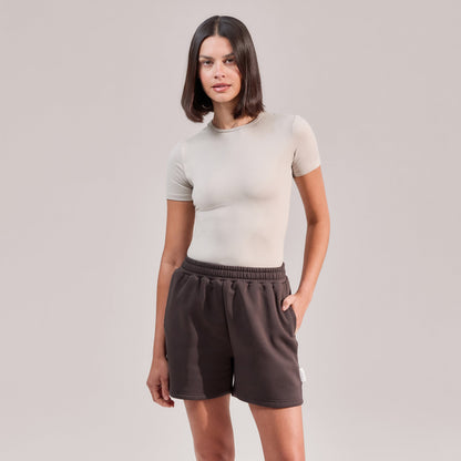 Organic Sweat Shorts - Black Coffee