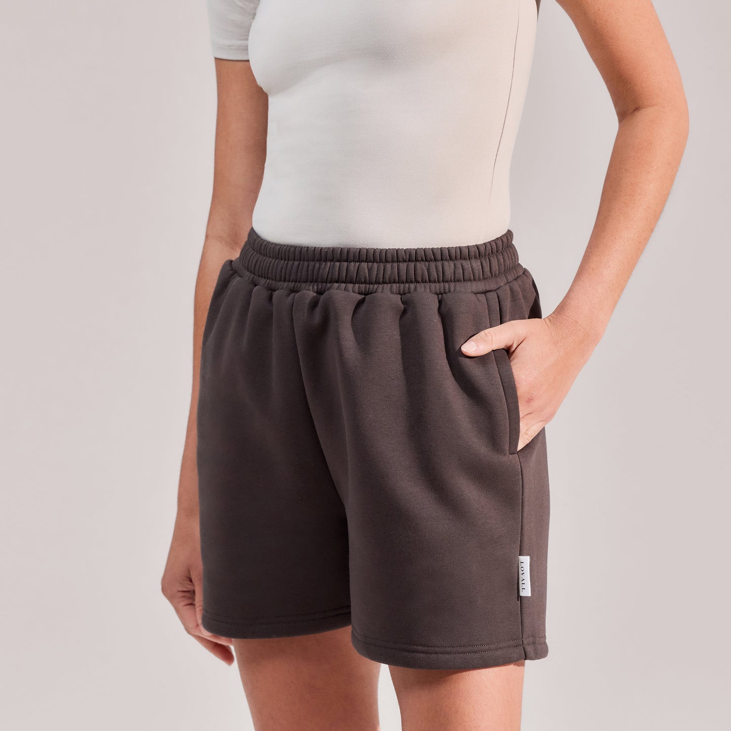 Organic Sweat Shorts - Black Coffee